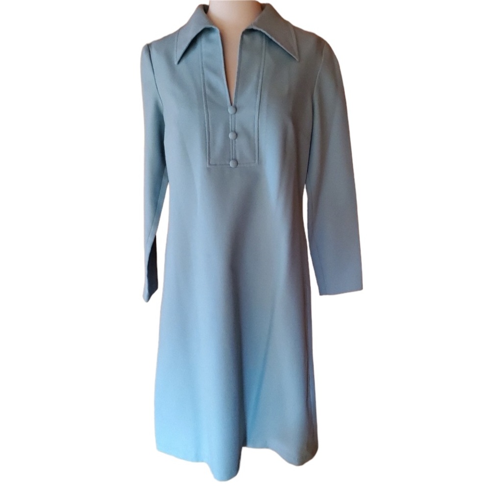 1960s R&K Originals Baby Blue Shift Dress